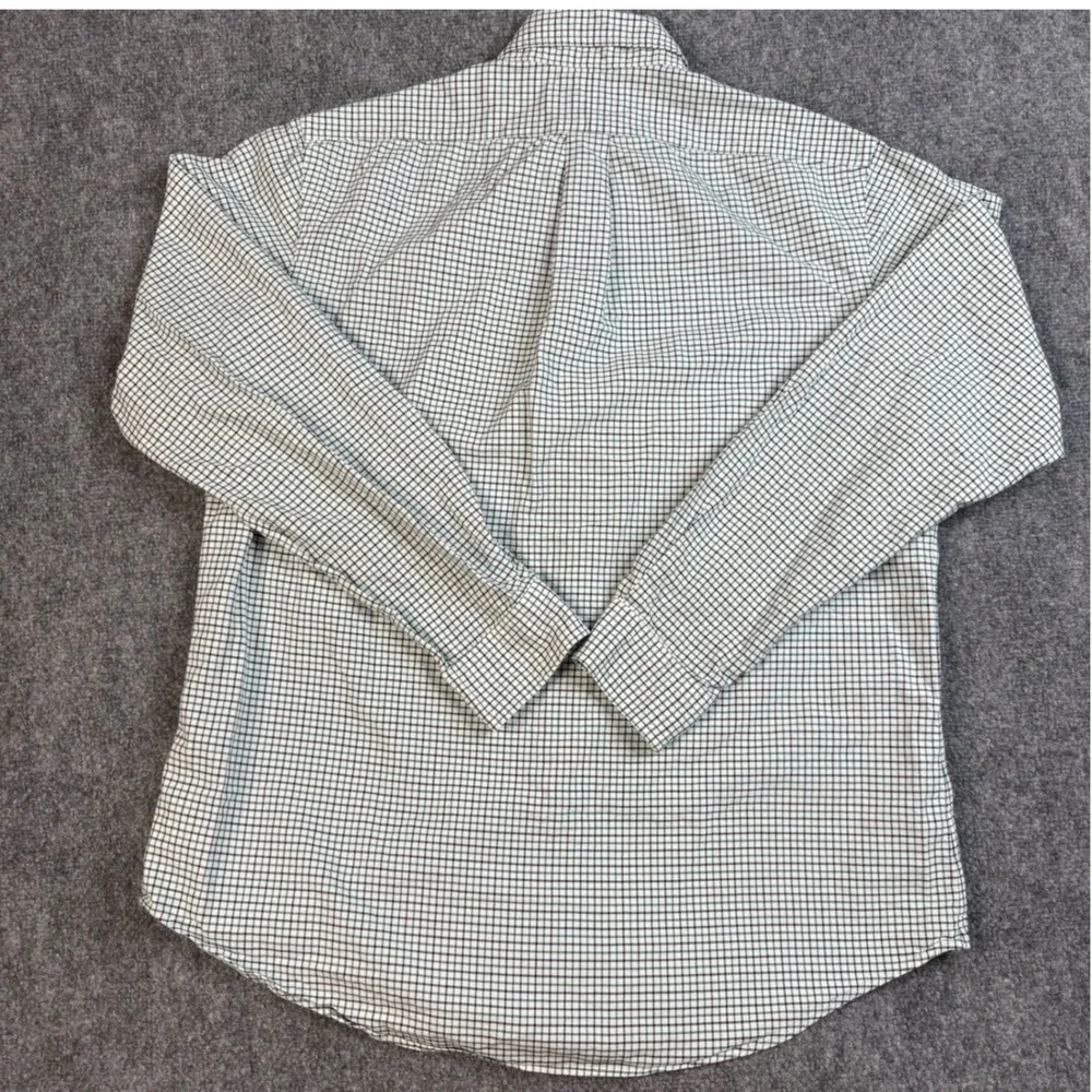Polo Ralph Lauren Button Down Shirt Mens Large Green White Tattersall Check